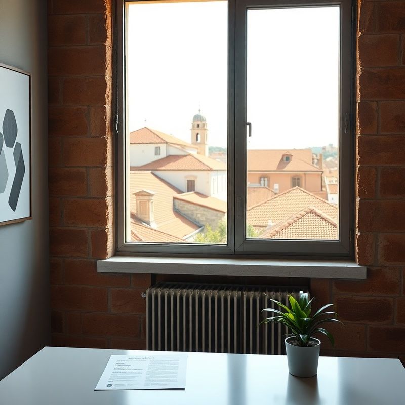 Interijer ureda Mali Ateljea s pogledom na krovove Dioklecijanove palače